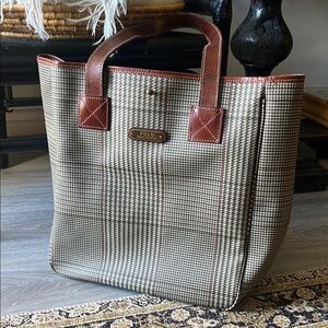 Vintage Polo by Ralph Lauren Brown and Tan Tote Bag